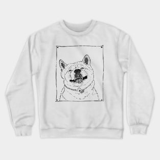 funny picture of akita smiling dog Crewneck Sweatshirt